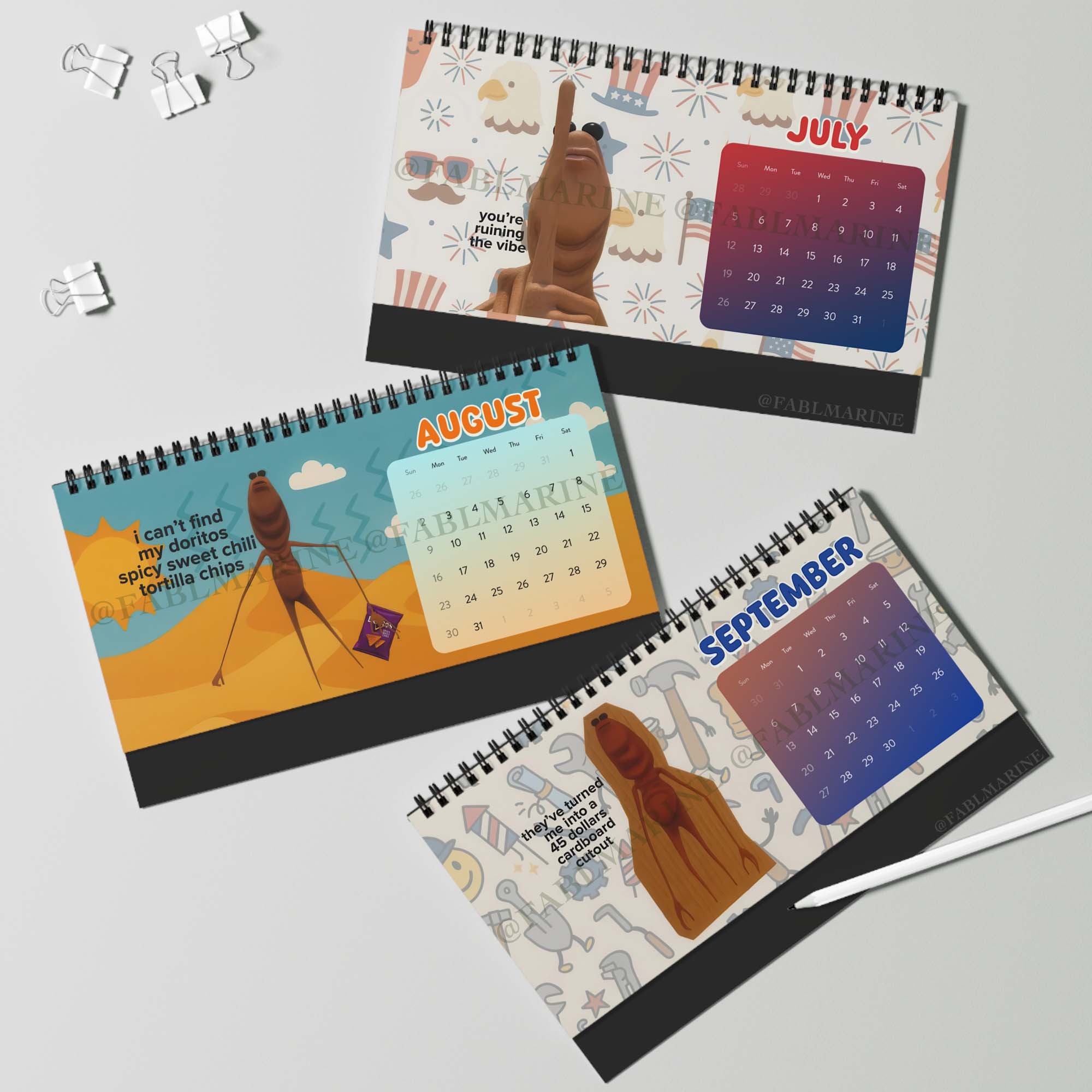 Brain Rot Marcus The Worm Meme 2026 Desk Calendar Brain Rot Marcus The Worm Meme 2026 Desk Calendar