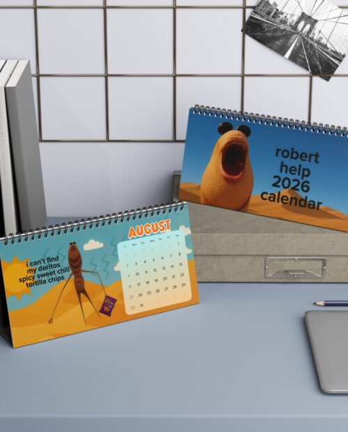 Brain Rot Marcus The Worm Meme 2026 Desk Calendar