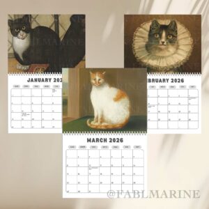 Renaissance Cat 2026 Calendar