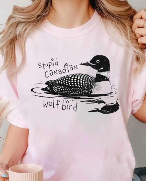 Stupid Canadian Wolf Bird Shirt