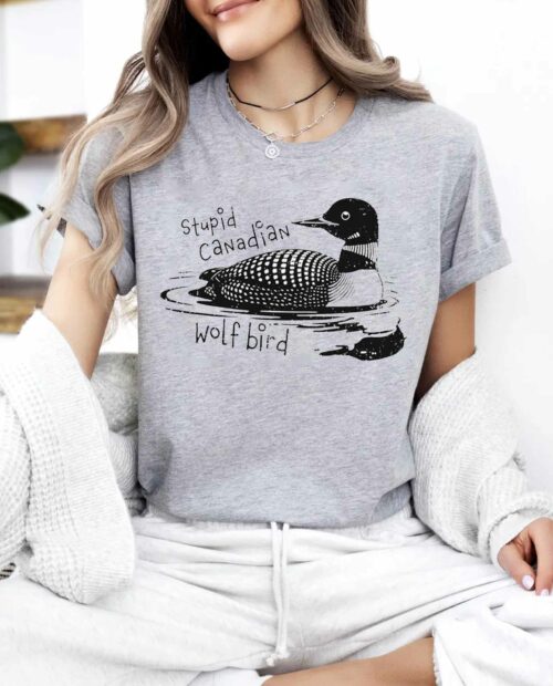 Stupid Canadian Wolf Bird Shirt