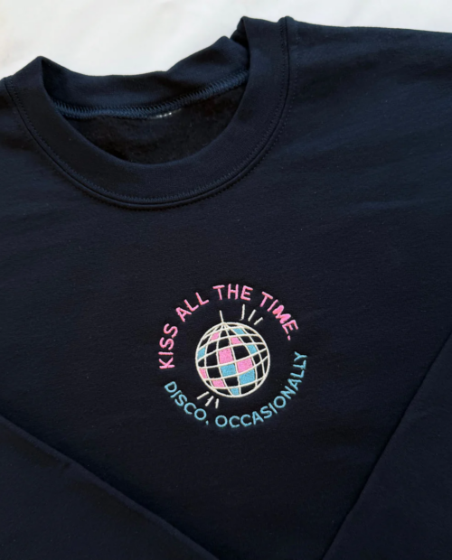 Kiss All The Time Embroidery Shirt