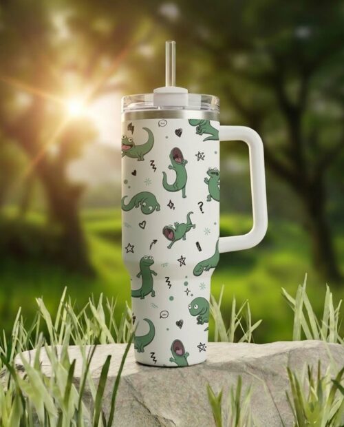 Tom the Lizard 40oz Tumbler with Handle